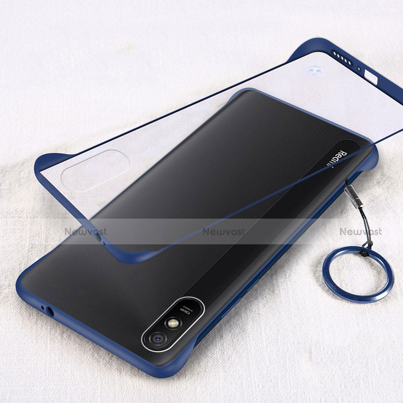 Transparent Crystal Hard Case Back Cover S01 for Xiaomi Redmi 9A Blue