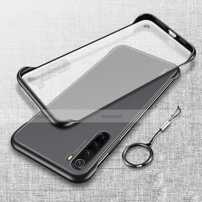 Transparent Crystal Hard Case Back Cover S01 for Xiaomi Redmi Note 8 (2021) Black