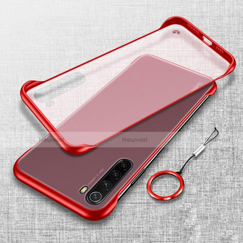 Transparent Crystal Hard Case Back Cover S01 for Xiaomi Redmi Note 8 (2021) Red