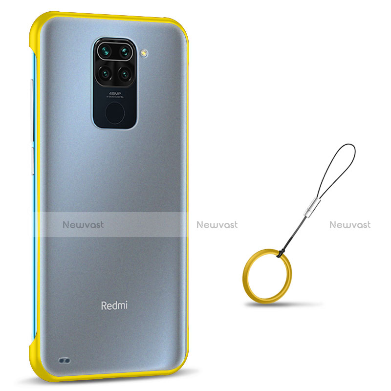 Transparent Crystal Hard Case Back Cover S01 for Xiaomi Redmi Note 9 Yellow