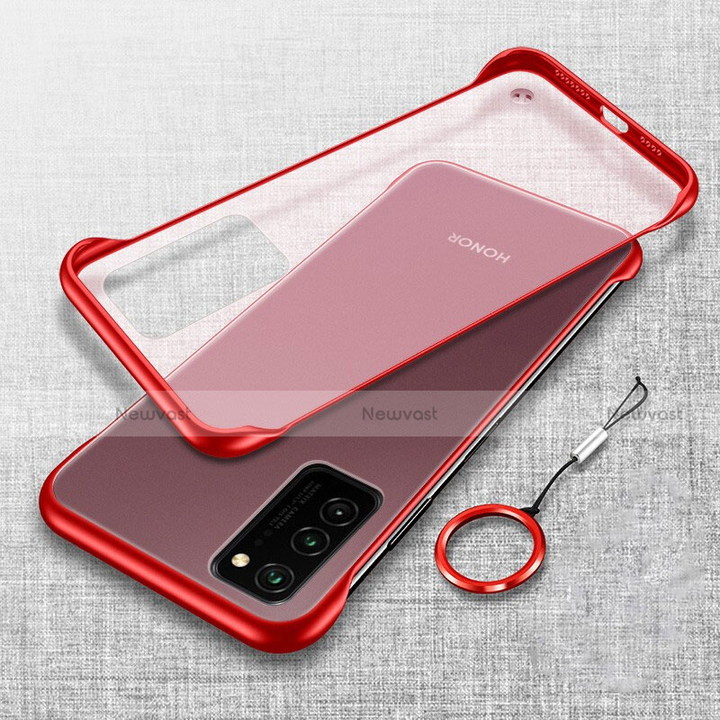 Transparent Crystal Hard Case Back Cover S02 for Huawei Honor View 30 Pro 5G Red