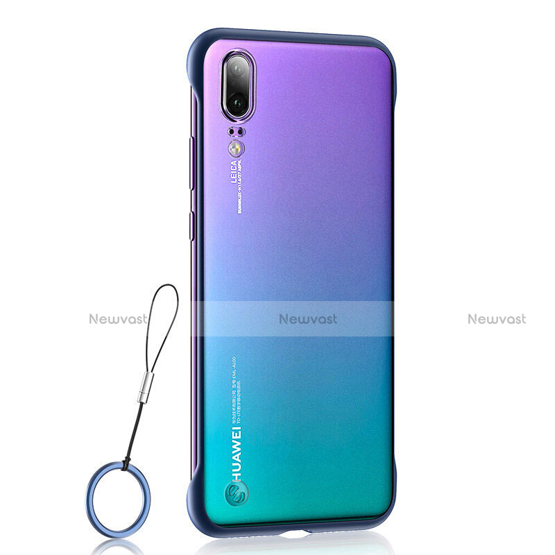 Transparent Crystal Hard Case Back Cover S02 for Huawei P20 Blue