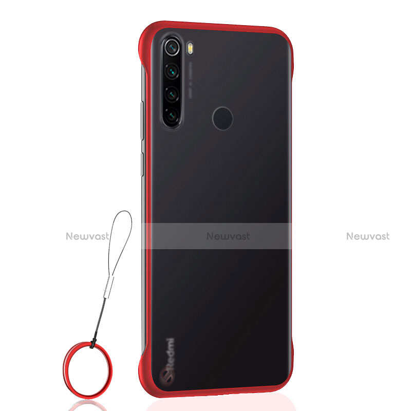 Transparent Crystal Hard Case Back Cover S02 for Xiaomi Redmi Note 8 Red
