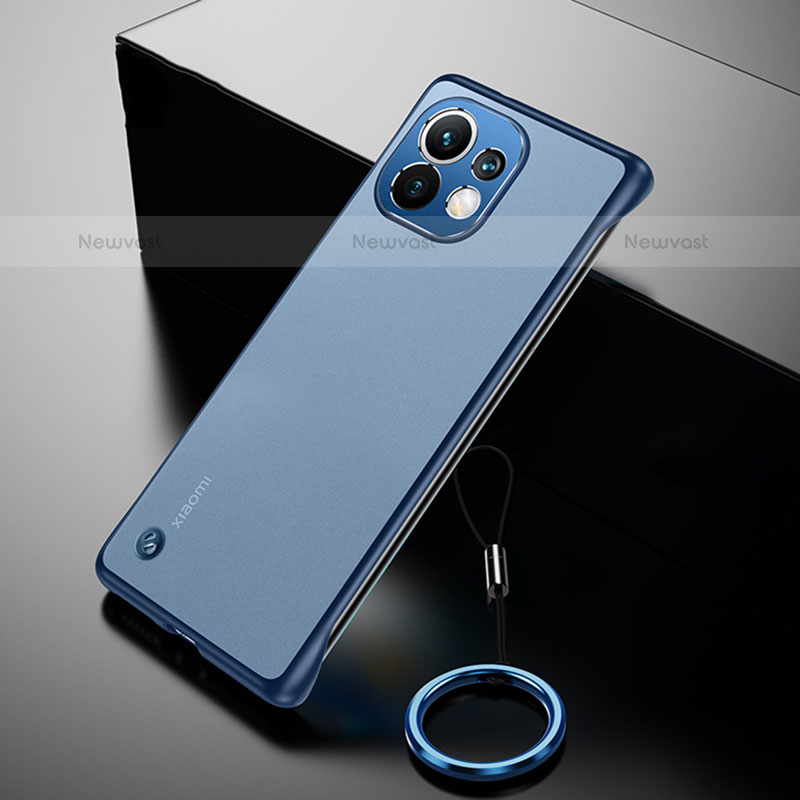 Transparent Crystal Hard Case Back Cover S03 for Xiaomi Mi 11 5G Blue