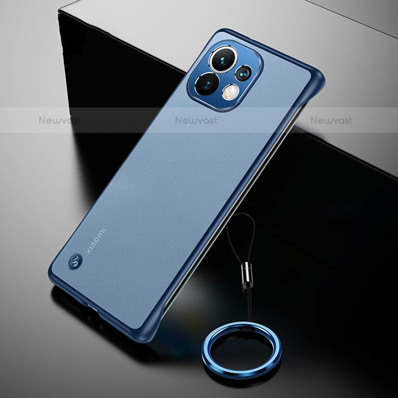 Transparent Crystal Hard Case Back Cover S03 for Xiaomi Mi 11 Lite 5G NE Blue