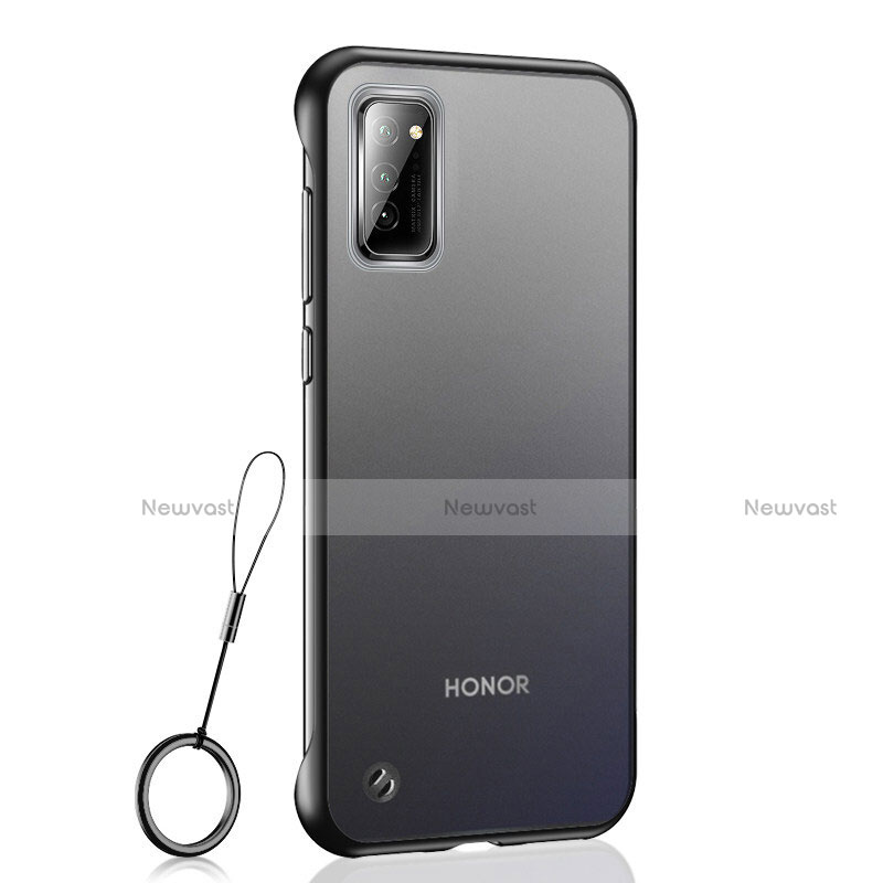 Transparent Crystal Hard Case Back Cover S04 for Huawei Honor View 30 5G Black