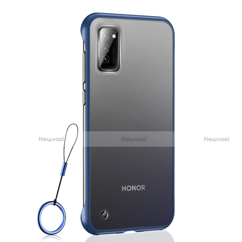 Transparent Crystal Hard Case Back Cover S04 for Huawei Honor View 30 Pro 5G Blue