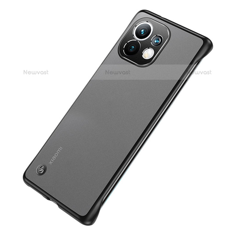 Transparent Crystal Hard Case Back Cover S04 for Xiaomi Mi 11 5G Black