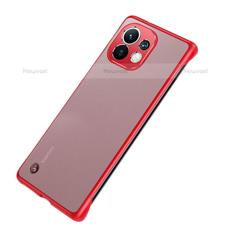 Transparent Crystal Hard Case Back Cover S04 for Xiaomi Mi 11 5G Red