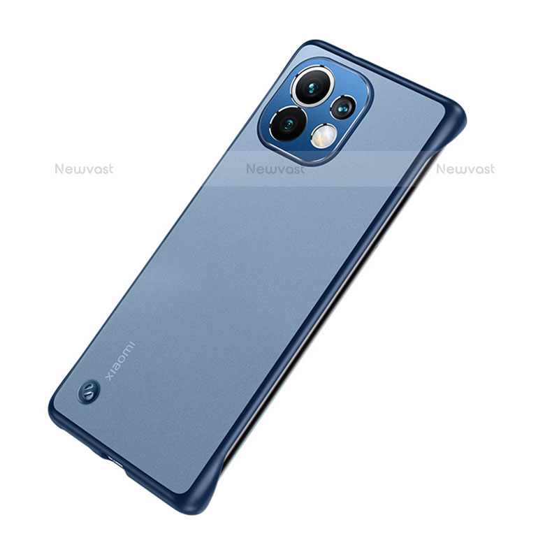 Transparent Crystal Hard Case Back Cover S04 for Xiaomi Mi 11 Lite 5G NE Blue