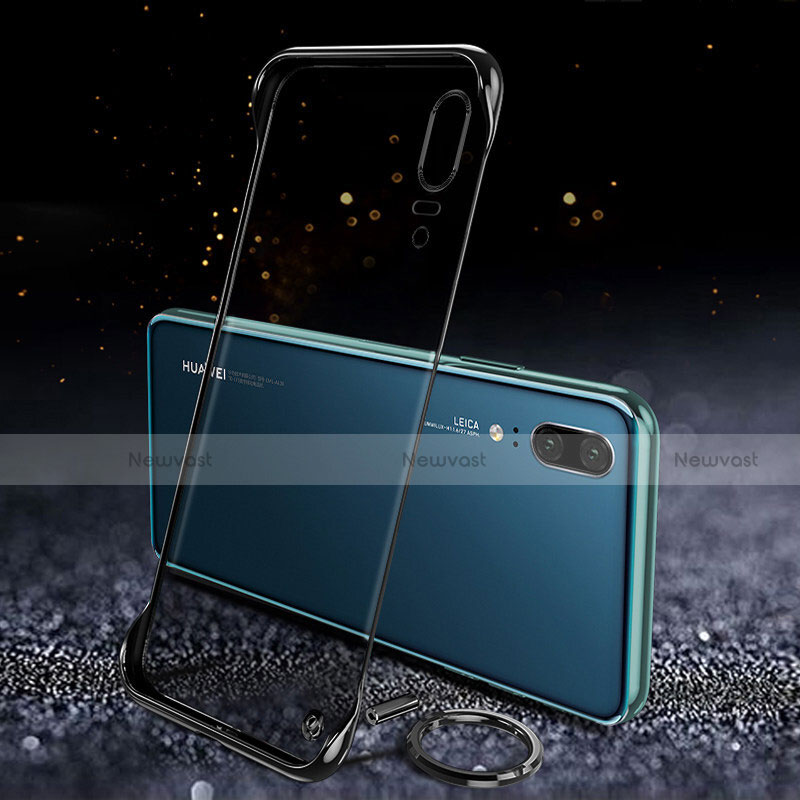 Transparent Crystal Hard Case Back Cover S05 for Huawei P20 Black
