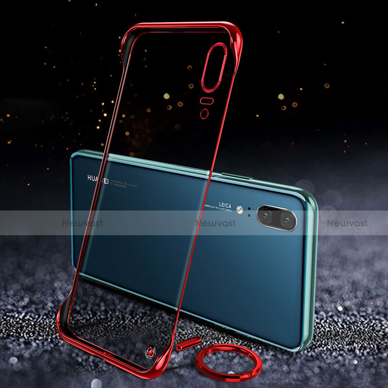 Transparent Crystal Hard Case Back Cover S05 for Huawei P20 Red