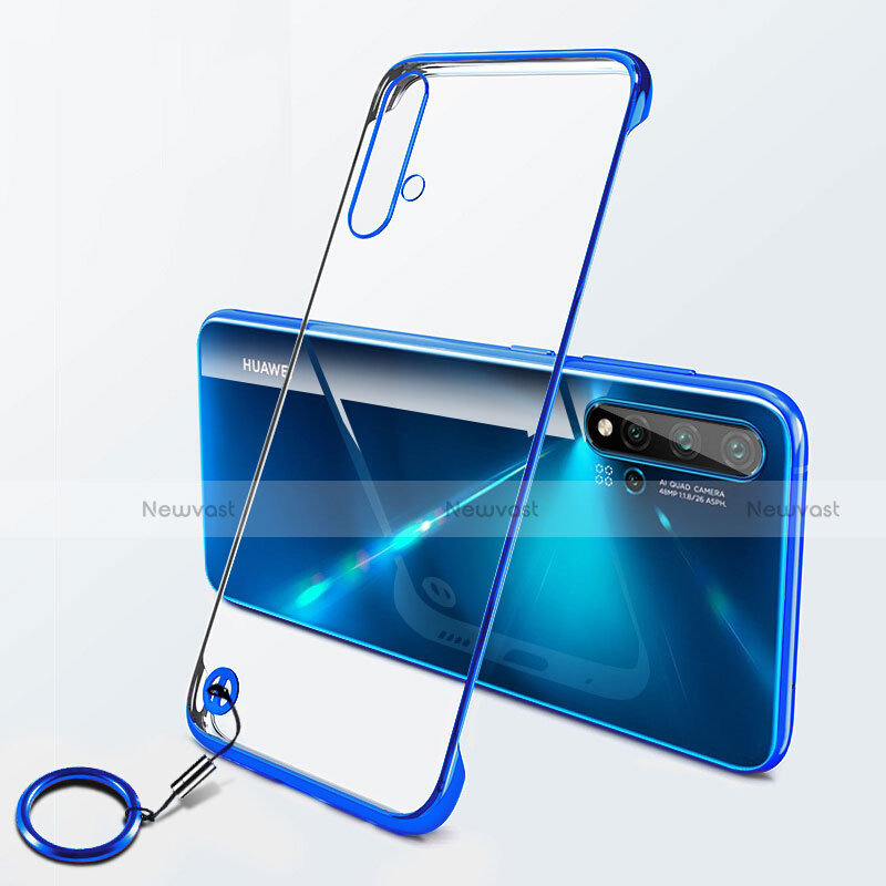 Transparent Crystal Hard Case Back Cover S06 for Huawei Nova 5 Pro Blue