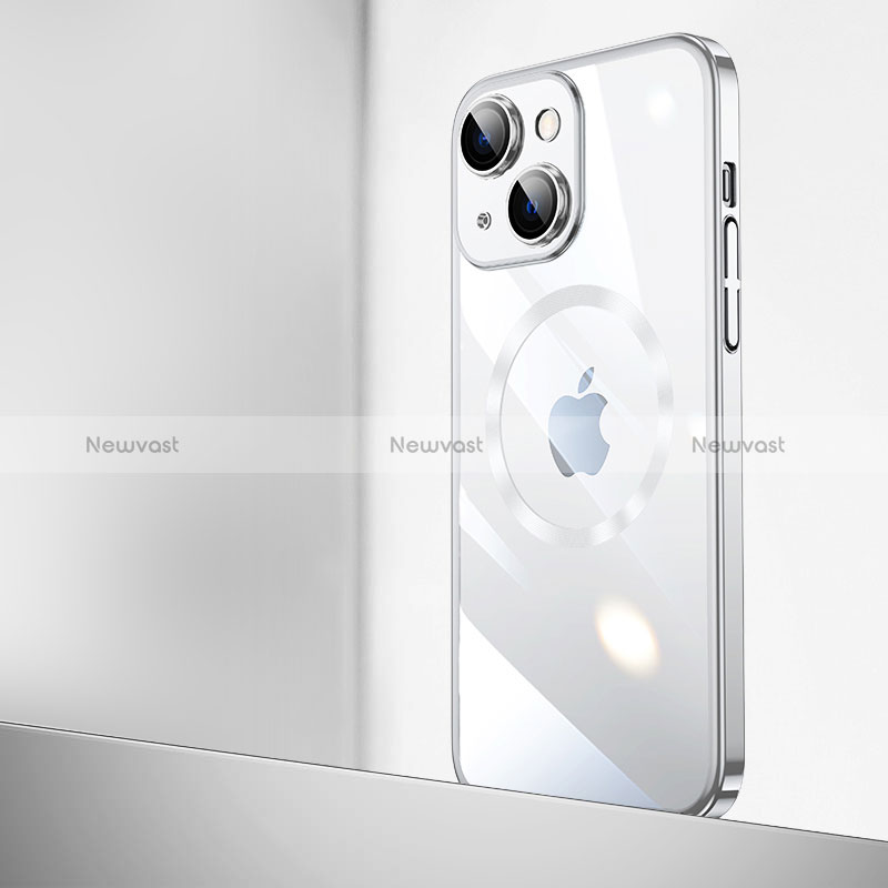 Transparent Crystal Hard Case Back Cover with Mag-Safe Magnetic QC2 for Apple iPhone 14 Plus