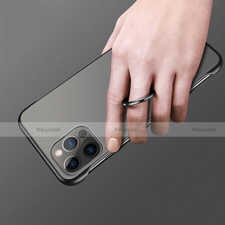 Transparent Crystal Hard Case Back Cover with Magnetic Finger Ring Stand for Apple iPhone 15 Pro Max