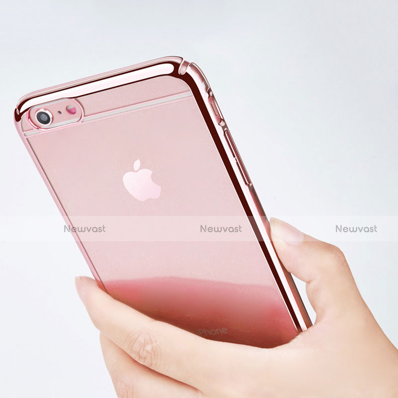 Transparent Crystal Hard Rigid Case Back Cover for Apple iPhone 6S Pink