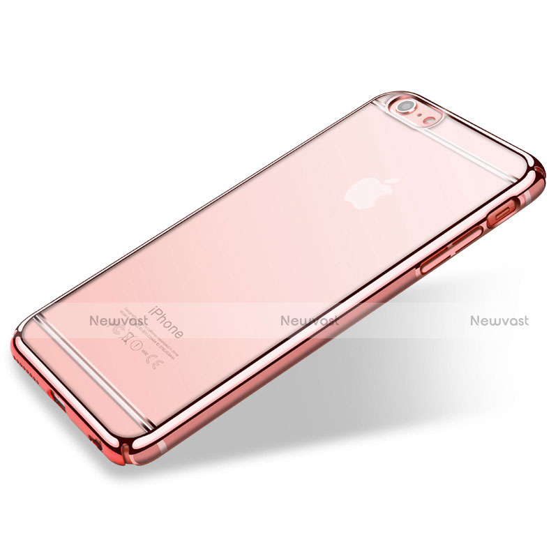 Transparent Crystal Hard Rigid Case Back Cover for Apple iPhone 6S Pink