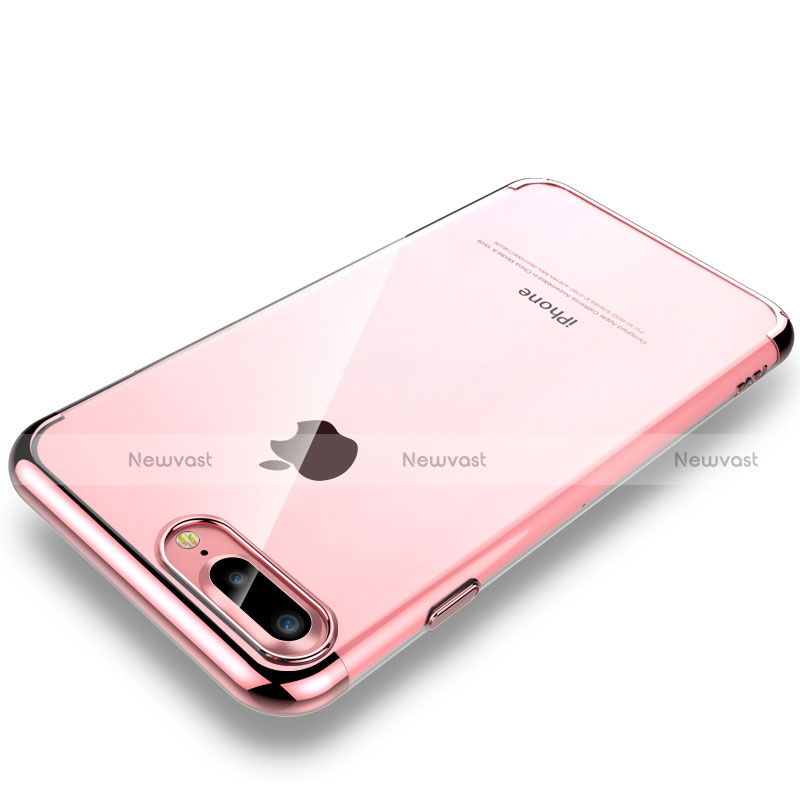 Transparent Crystal Hard Rigid Case Back Cover H01 for Apple iPhone 8 Plus Rose Gold