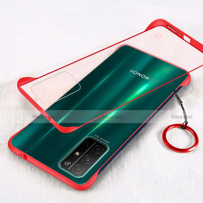 Transparent Crystal Hard Rigid Case Back Cover H01 for Huawei Honor 30S Red