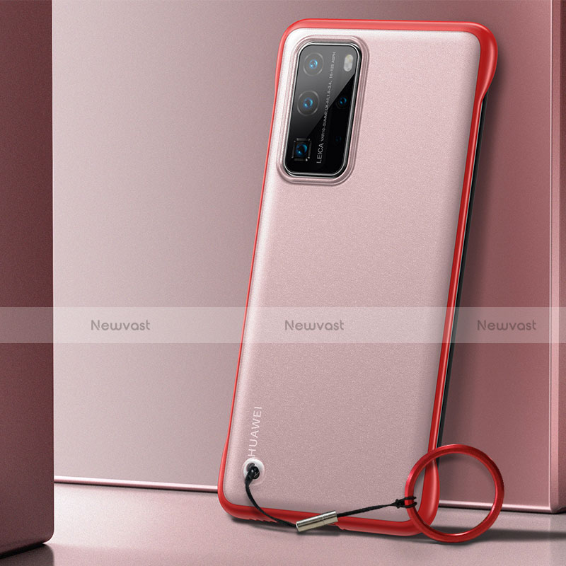 Transparent Crystal Hard Rigid Case Back Cover H01 for Huawei P40 Pro Red