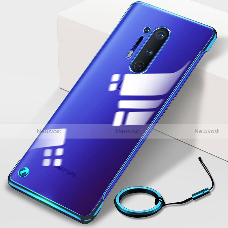 Transparent Crystal Hard Rigid Case Back Cover H01 for OnePlus 8 Pro Blue