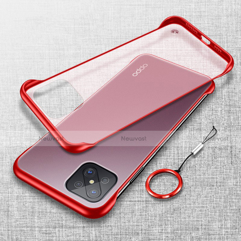 Transparent Crystal Hard Rigid Case Back Cover H01 for Oppo A92s 5G