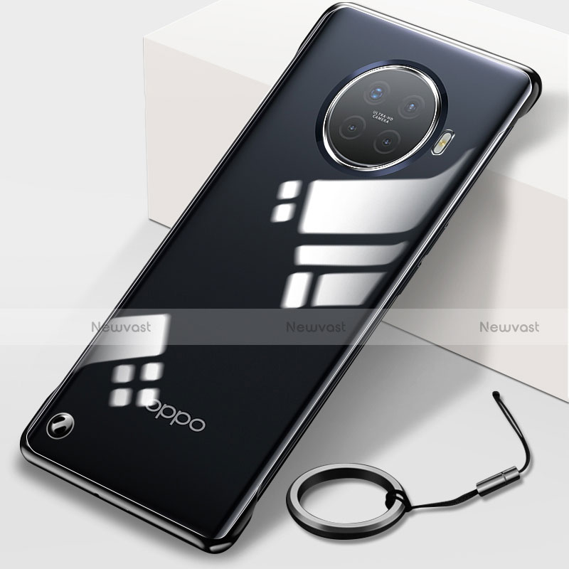 Transparent Crystal Hard Rigid Case Back Cover H01 for Oppo Ace2 Black