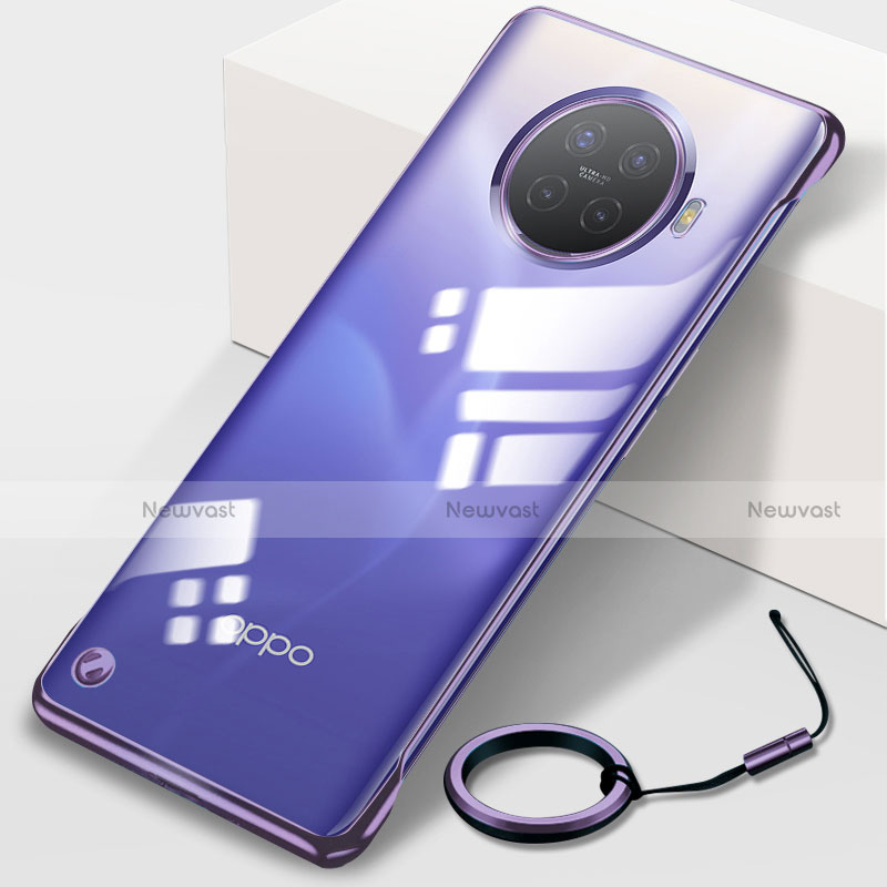 Transparent Crystal Hard Rigid Case Back Cover H01 for Oppo Ace2 Purple