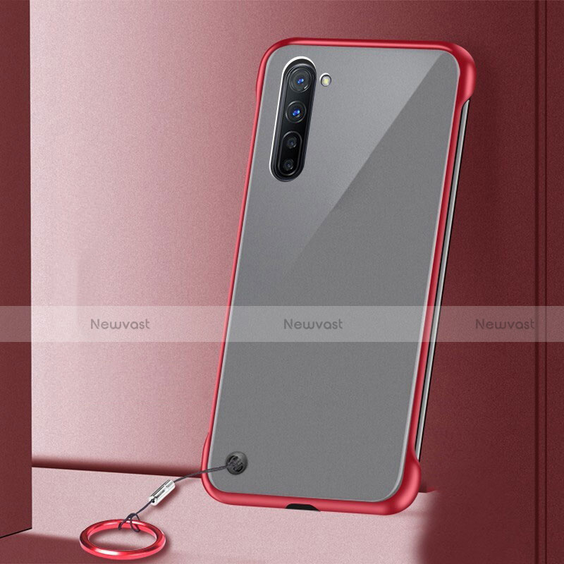 Transparent Crystal Hard Rigid Case Back Cover H01 for Oppo K7 5G Red