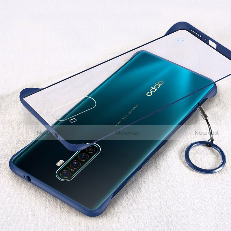 Transparent Crystal Hard Rigid Case Back Cover H01 for Oppo Reno Ace Blue