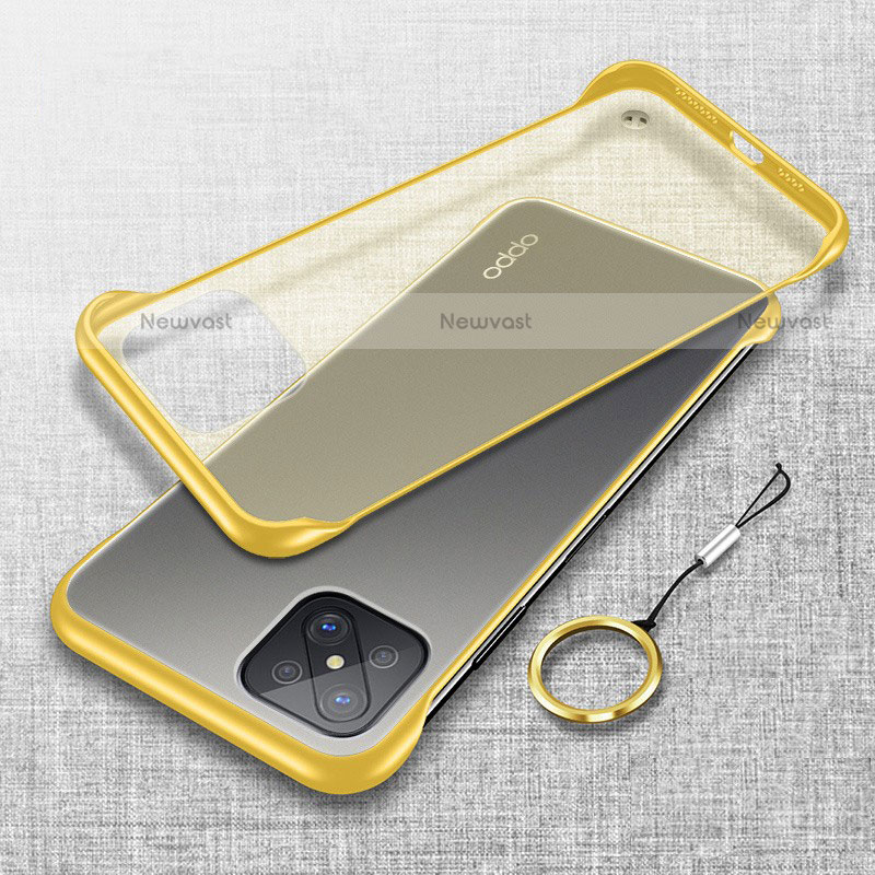 Transparent Crystal Hard Rigid Case Back Cover H01 for Oppo Reno4 Z 5G Yellow