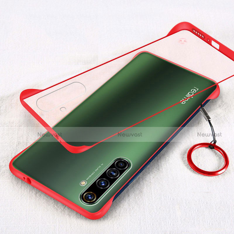 Transparent Crystal Hard Rigid Case Back Cover H01 for Realme X50 Pro 5G Red