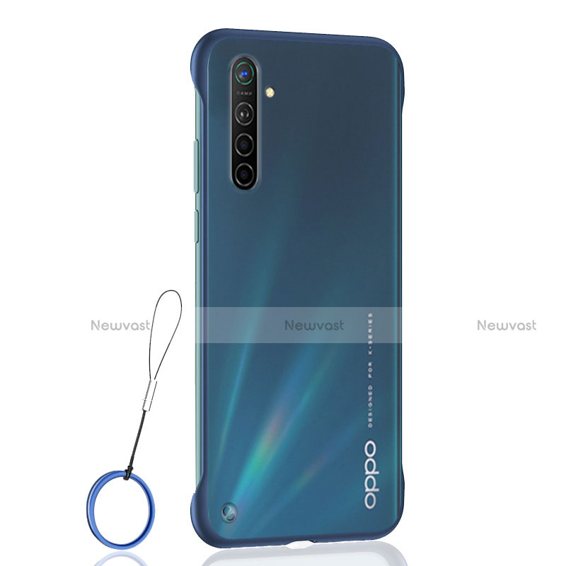 Transparent Crystal Hard Rigid Case Back Cover H01 for Realme XT Blue