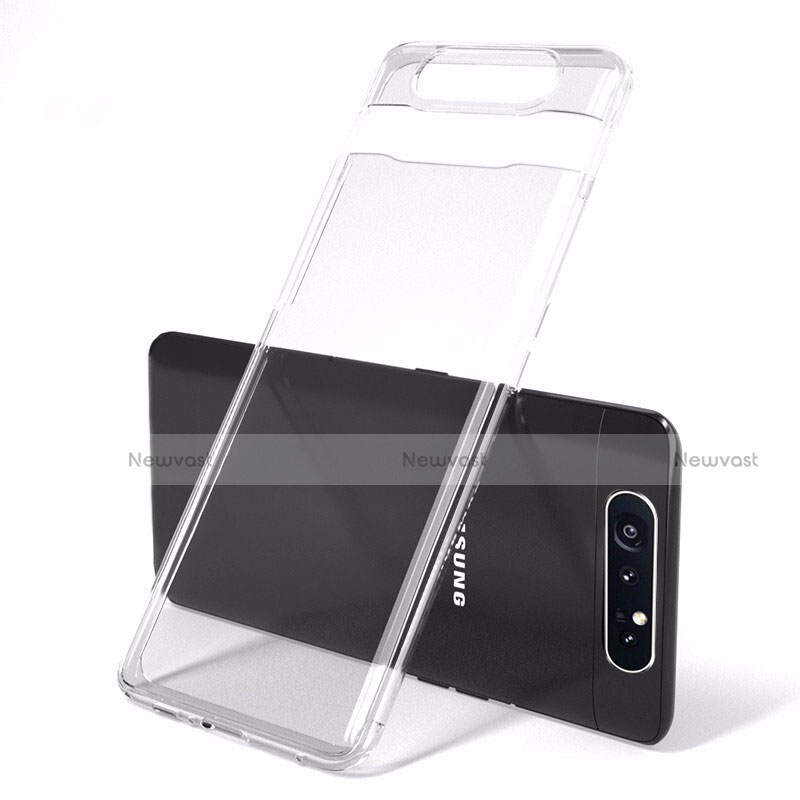 Transparent Crystal Hard Rigid Case Back Cover H01 for Samsung Galaxy A80 Clear