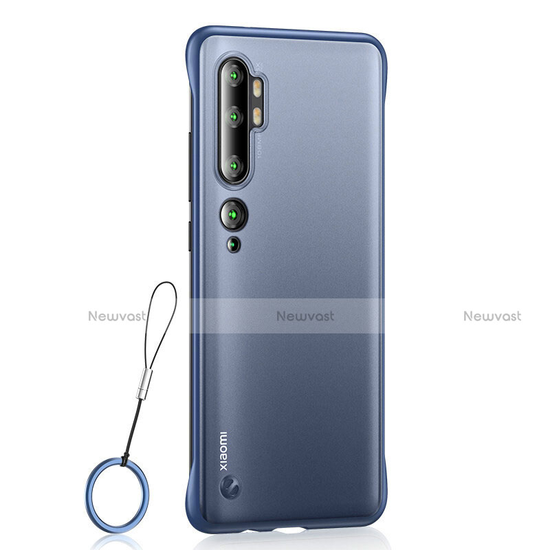 Transparent Crystal Hard Rigid Case Back Cover H01 for Xiaomi Mi Note 10 Pro Blue
