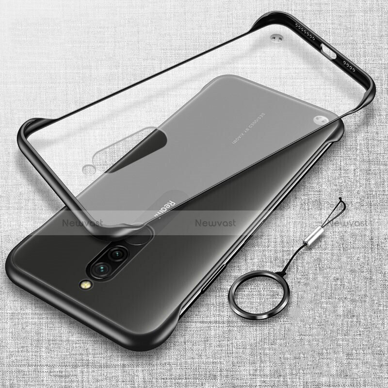 Transparent Crystal Hard Rigid Case Back Cover H01 for Xiaomi Redmi 8 Black