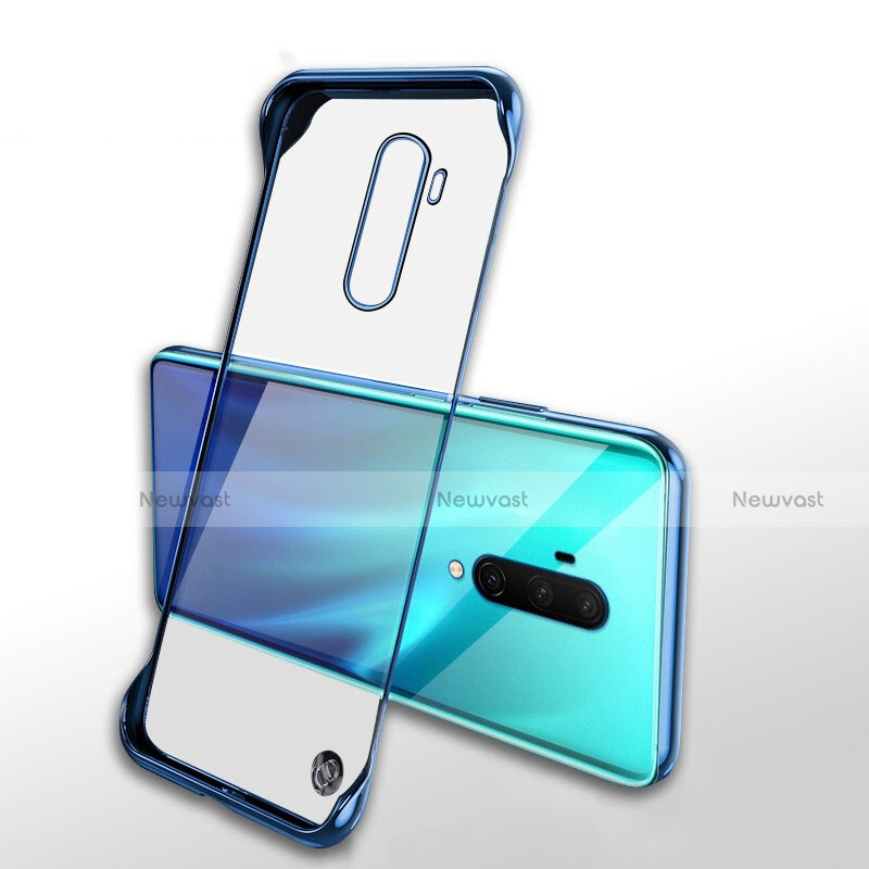 Transparent Crystal Hard Rigid Case Back Cover H02 for OnePlus 7T Pro Blue