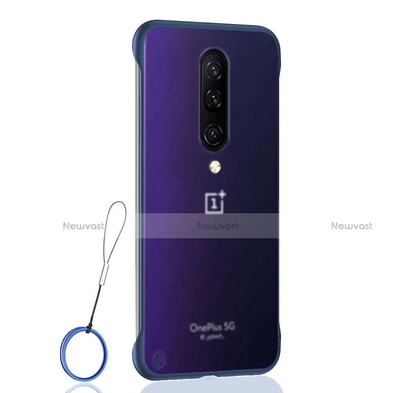 Transparent Crystal Hard Rigid Case Back Cover H02 for OnePlus 8 Blue