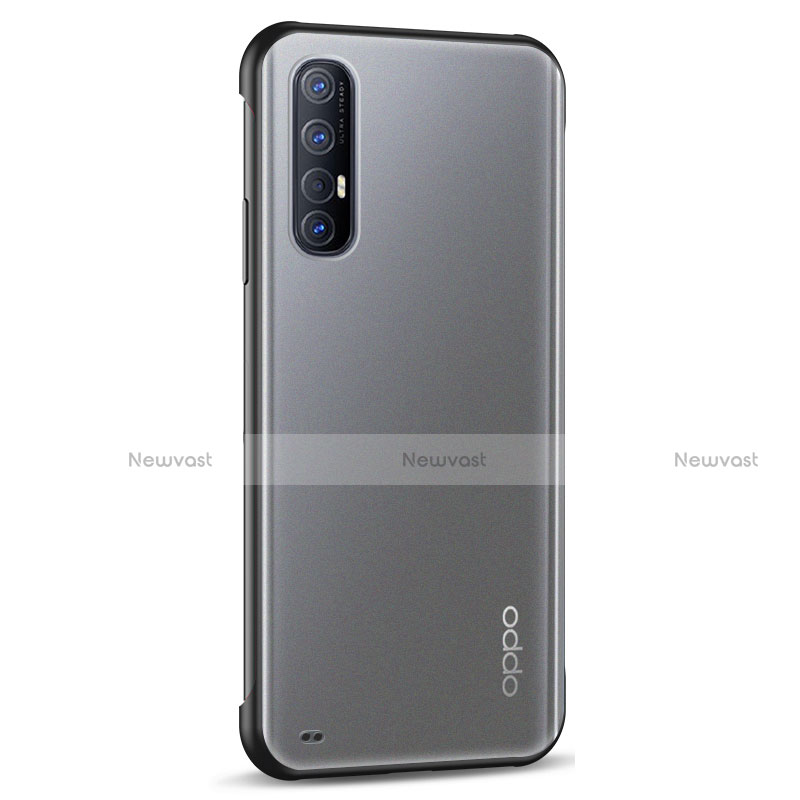 Transparent Crystal Hard Rigid Case Back Cover H02 for Oppo Find X2 Neo Black