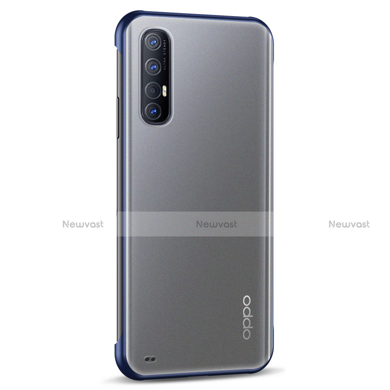 Transparent Crystal Hard Rigid Case Back Cover H02 for Oppo Find X2 Neo Blue