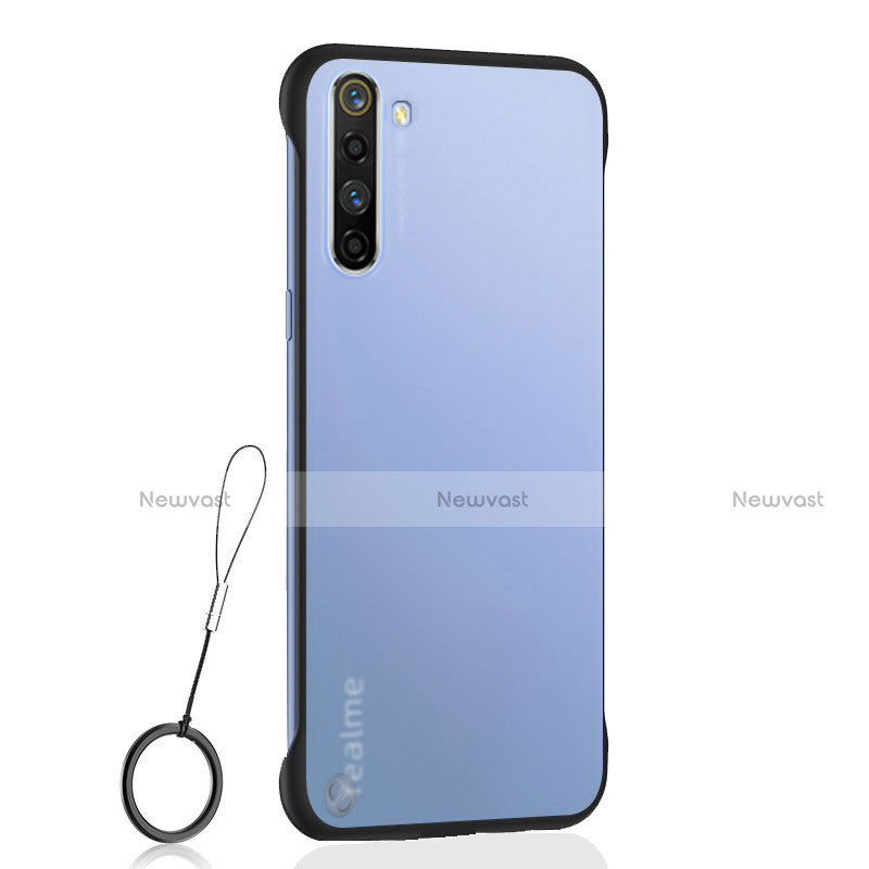 Transparent Crystal Hard Rigid Case Back Cover H02 for Realme X50 Pro 5G Black