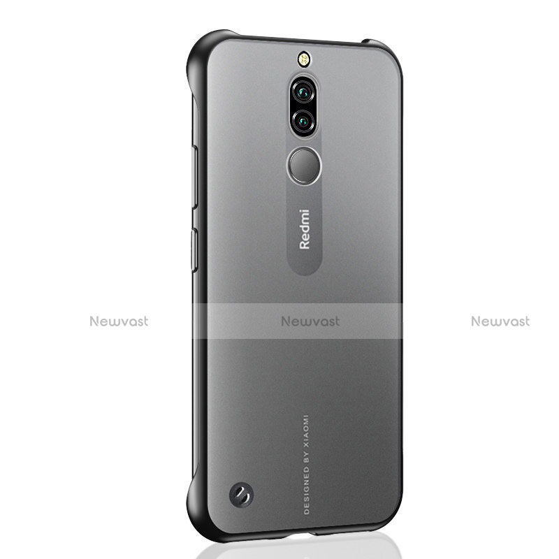 Transparent Crystal Hard Rigid Case Back Cover H02 for Xiaomi Redmi 8 Black