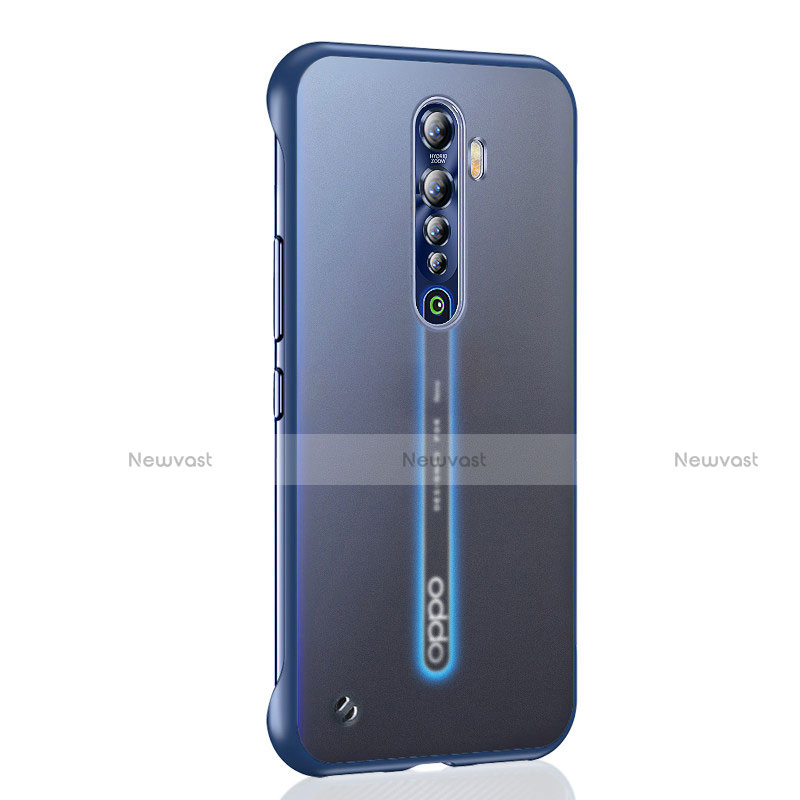 Transparent Crystal Hard Rigid Case Back Cover H03 for Oppo Reno2 Blue