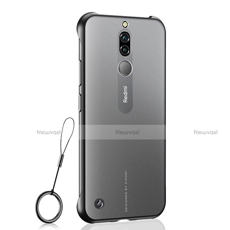 Transparent Crystal Hard Rigid Case Back Cover H03 for Xiaomi Redmi 8 Black