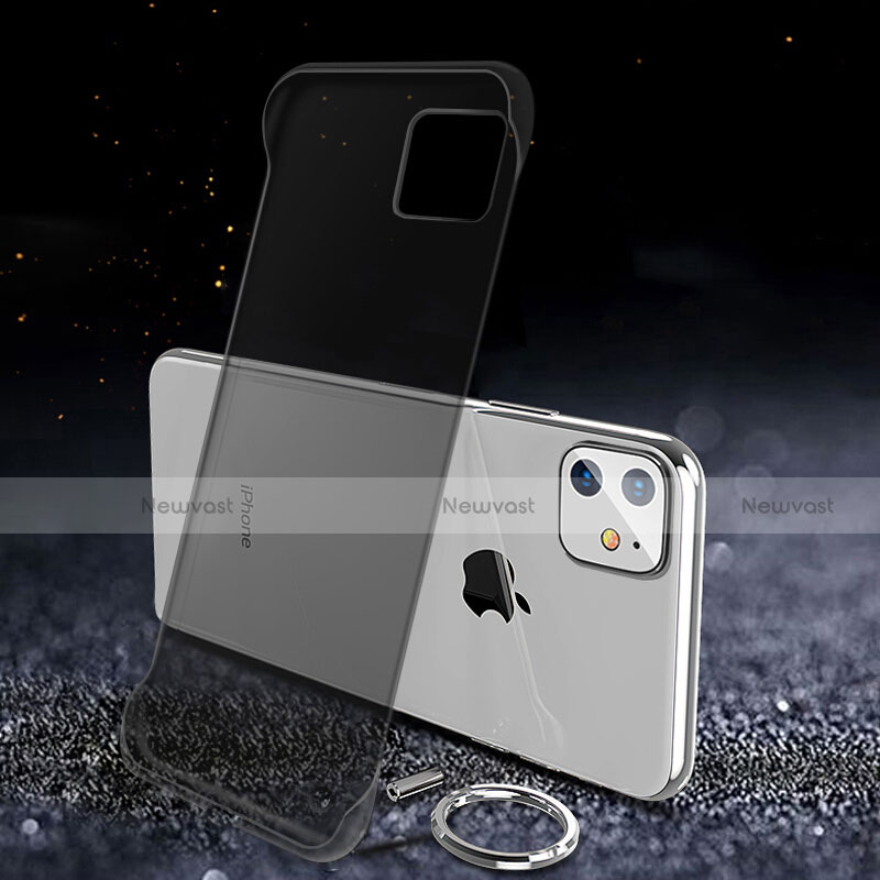 Transparent Crystal Hard Rigid Case Back Cover S01 for Apple iPhone 11 Black
