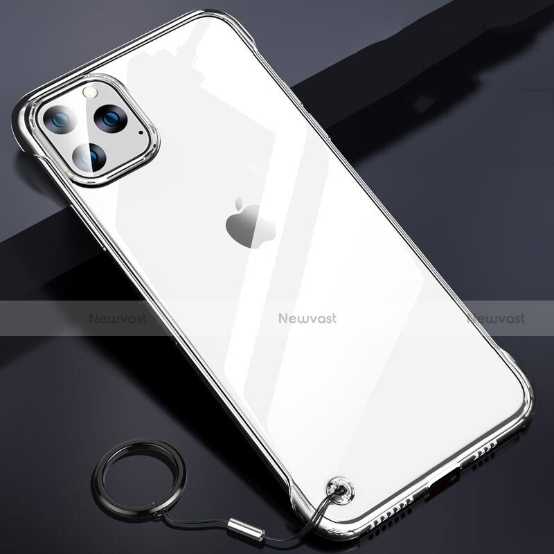 Transparent Crystal Hard Rigid Case Back Cover S01 for Apple iPhone 11 Pro Max Silver