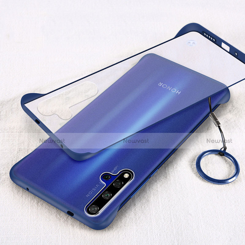 Transparent Crystal Hard Rigid Case Back Cover S01 for Huawei Honor 20 Blue