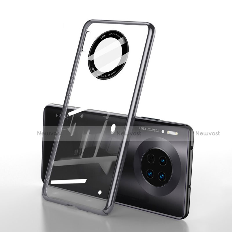 Transparent Crystal Hard Rigid Case Back Cover S01 for Huawei Mate 30 Black