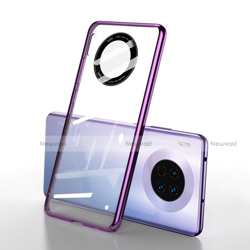 Transparent Crystal Hard Rigid Case Back Cover S01 for Huawei Mate 30 Pro 5G Purple