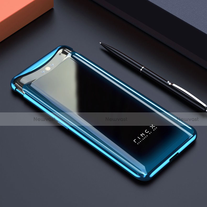 Transparent Crystal Hard Rigid Case Back Cover S01 for Oppo Find X Blue